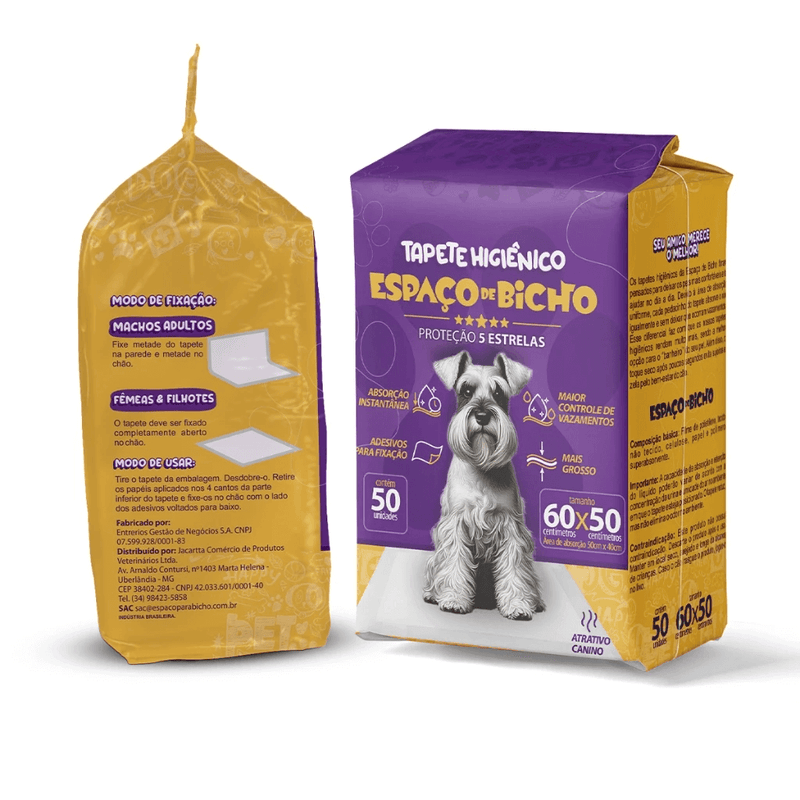 Kit Tapete Higiênico Premium Espaço De Bicho 100 Un Cães Absorção Rápida Controle de Odor Alta Durabilidade