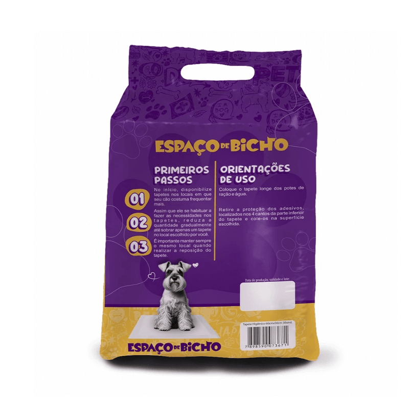 Kit Tapete Higiênico Premium Espaço De Bicho 100 Un Cães Absorção Rápida Controle de Odor Alta Durabilidade