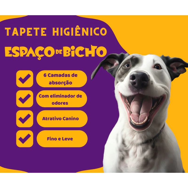 Tapete Higiênico Premium Espaço De Bicho 30 Un Cães Absorção Rápida Controle de Odor Alta Durabilidade